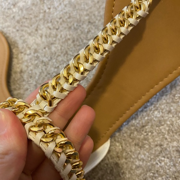 NWT Gold and White Sandals - Picture 3 of 7